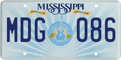 MS license plate MDG086