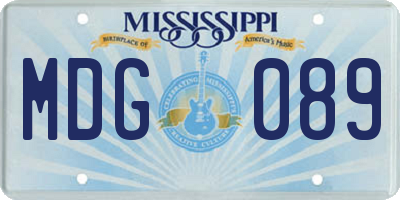 MS license plate MDG089