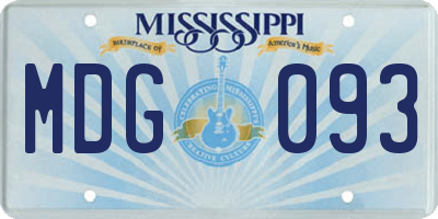 MS license plate MDG093