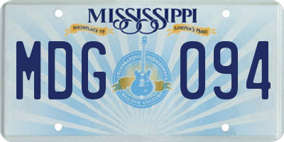 MS license plate MDG094