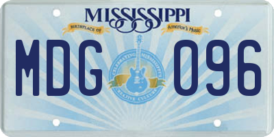 MS license plate MDG096