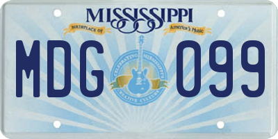 MS license plate MDG099