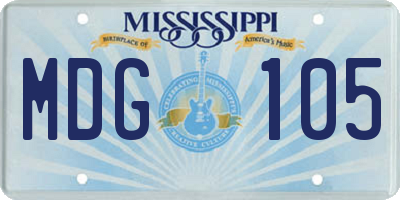 MS license plate MDG105