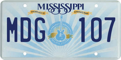 MS license plate MDG107
