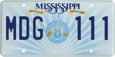 MS license plate MDG111