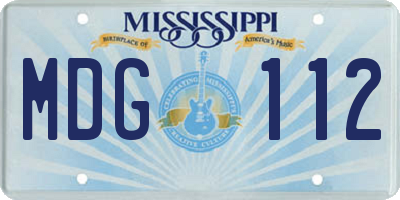 MS license plate MDG112