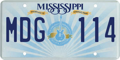 MS license plate MDG114