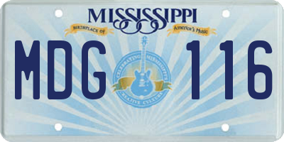 MS license plate MDG116
