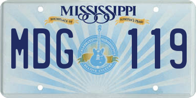 MS license plate MDG119