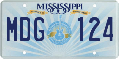 MS license plate MDG124