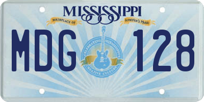 MS license plate MDG128