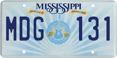 MS license plate MDG131
