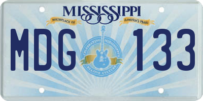 MS license plate MDG133