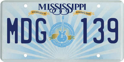 MS license plate MDG139