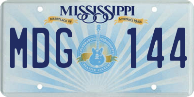 MS license plate MDG144