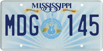 MS license plate MDG145