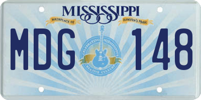 MS license plate MDG148