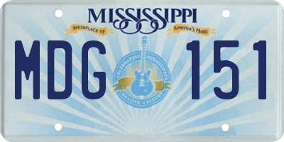 MS license plate MDG151