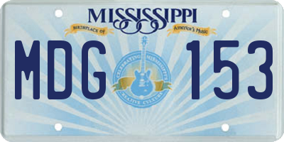 MS license plate MDG153