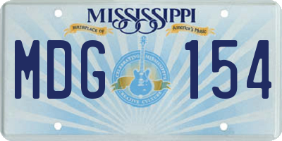 MS license plate MDG154