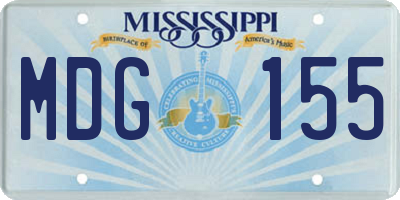 MS license plate MDG155