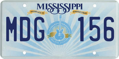 MS license plate MDG156