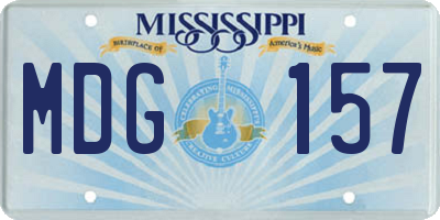 MS license plate MDG157