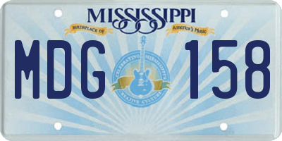 MS license plate MDG158
