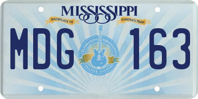 MS license plate MDG163