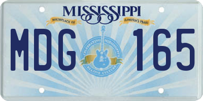 MS license plate MDG165