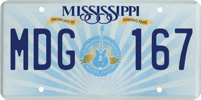 MS license plate MDG167