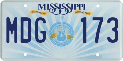 MS license plate MDG173