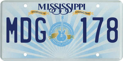 MS license plate MDG178