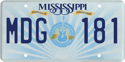 MS license plate MDG181