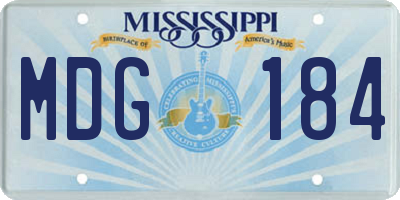 MS license plate MDG184