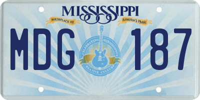 MS license plate MDG187