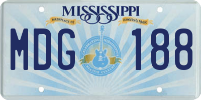MS license plate MDG188