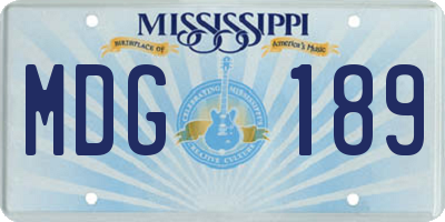 MS license plate MDG189