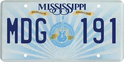MS license plate MDG191