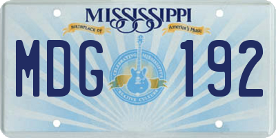 MS license plate MDG192