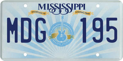 MS license plate MDG195