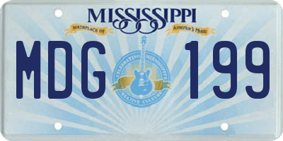 MS license plate MDG199