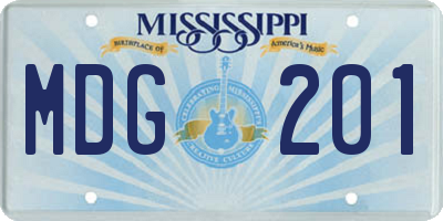 MS license plate MDG201