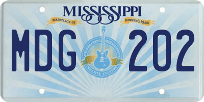 MS license plate MDG202