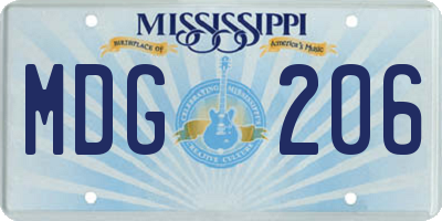 MS license plate MDG206