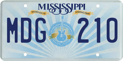MS license plate MDG210