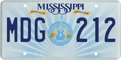 MS license plate MDG212
