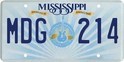 MS license plate MDG214