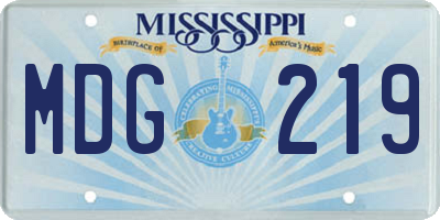 MS license plate MDG219