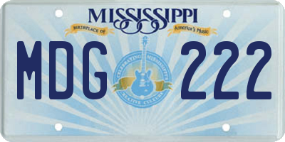 MS license plate MDG222